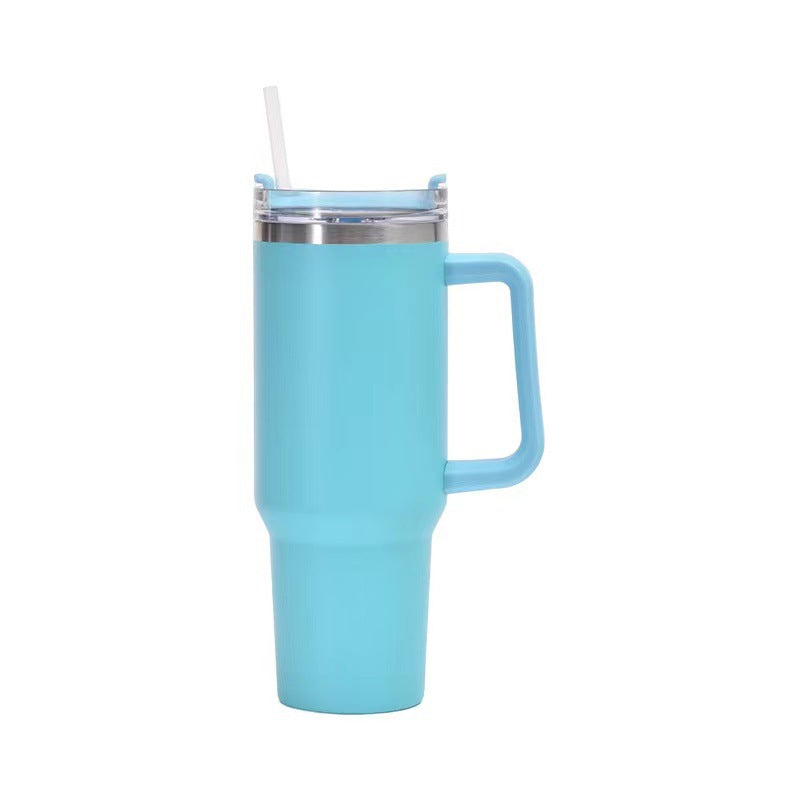 40oz Straw Coffee Insulation Cup With Handle