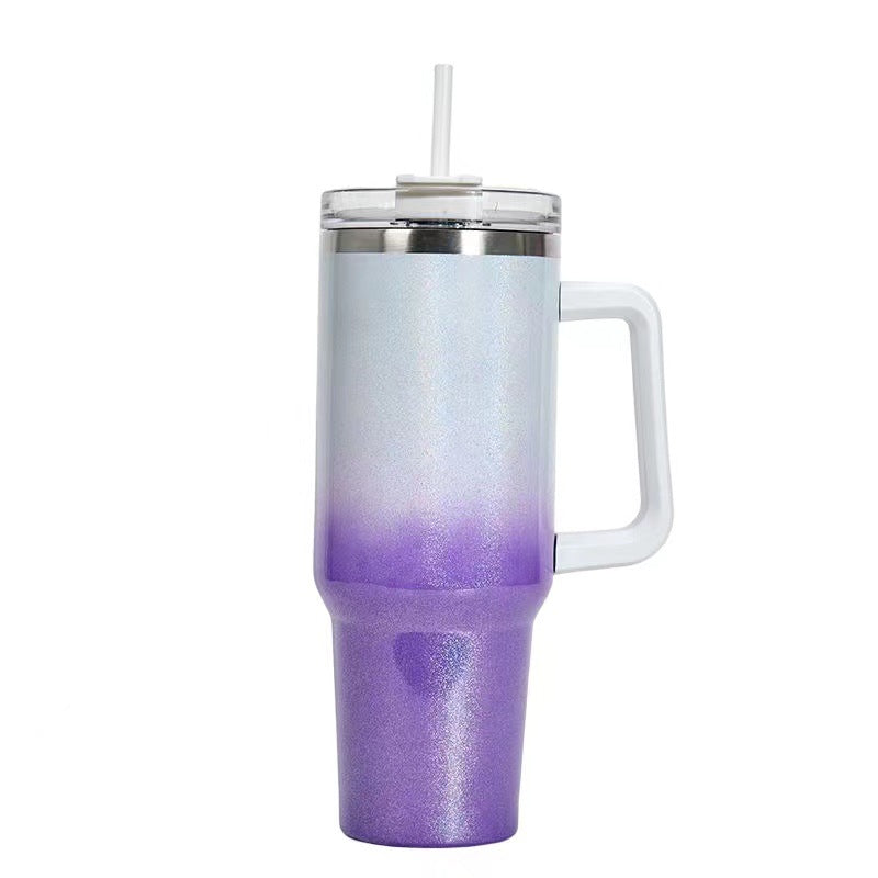 40oz Straw Coffee Insulation Cup With Handle