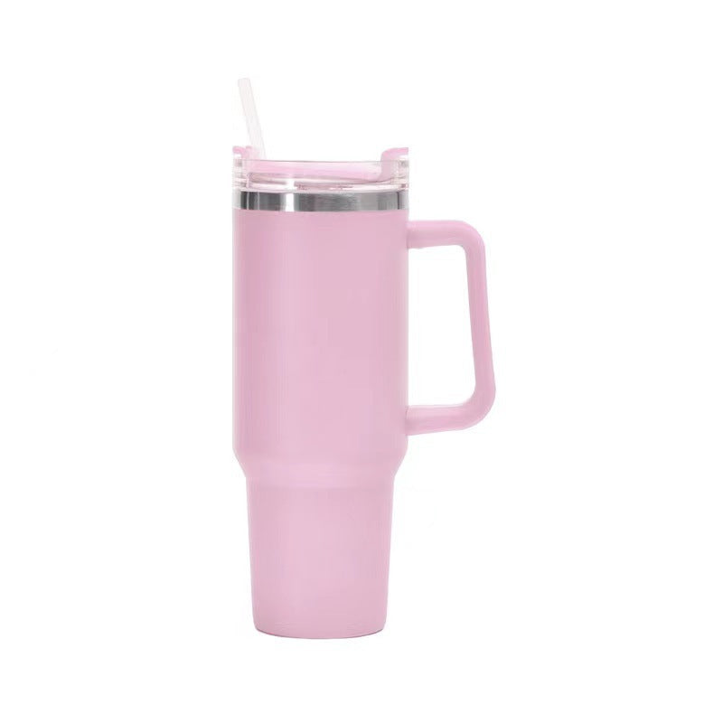 40oz Straw Coffee Insulation Cup With Handle