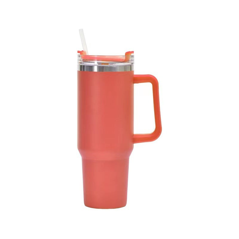 40oz Straw Coffee Insulation Cup With Handle