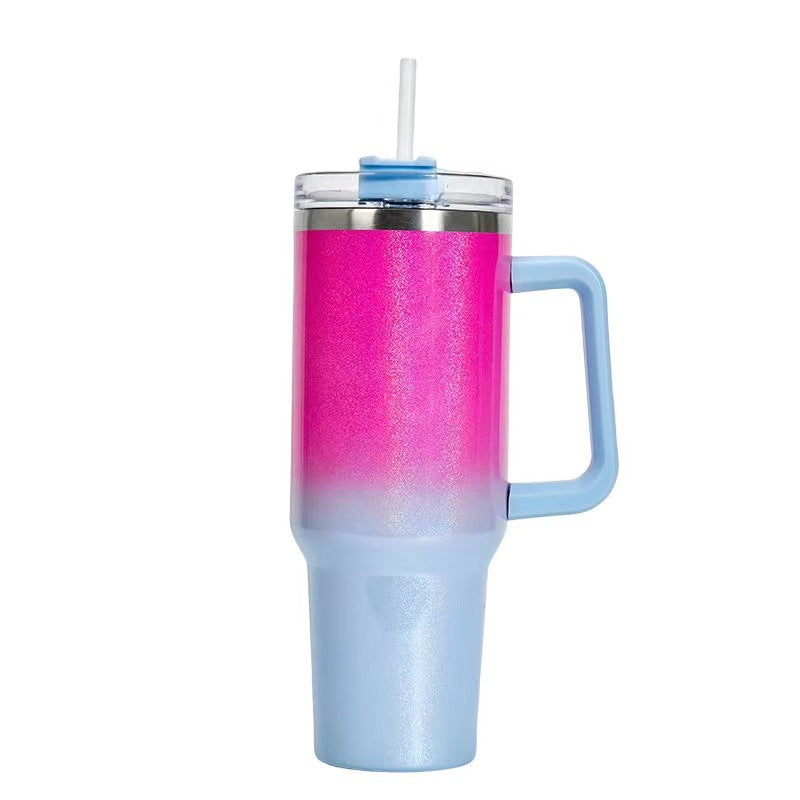 40oz Straw Coffee Insulation Cup With Handle