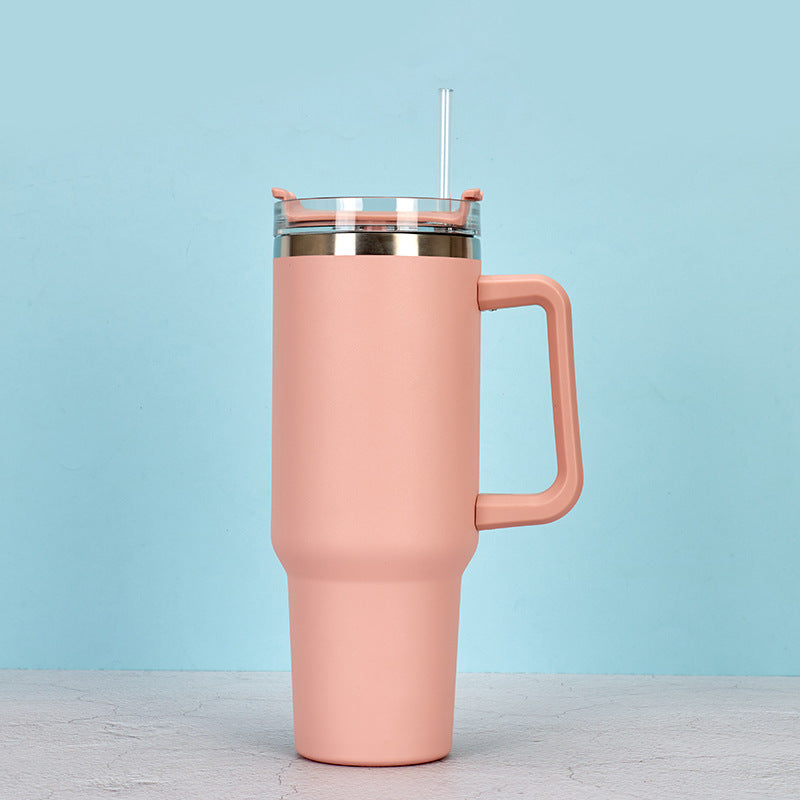 40oz Straw Coffee Insulation Cup With Handle