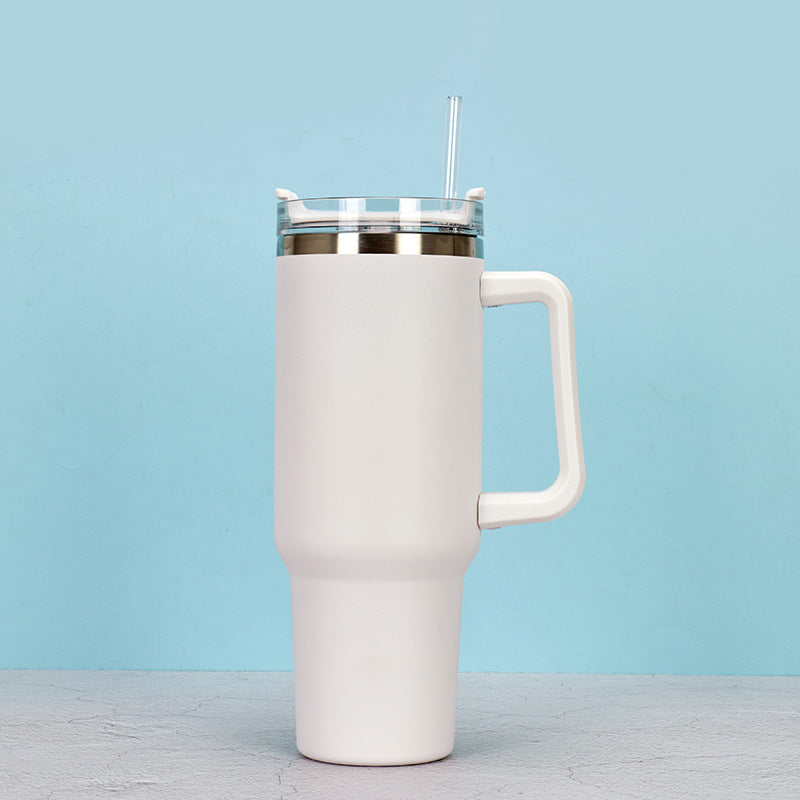 40oz Straw Coffee Insulation Cup With Handle