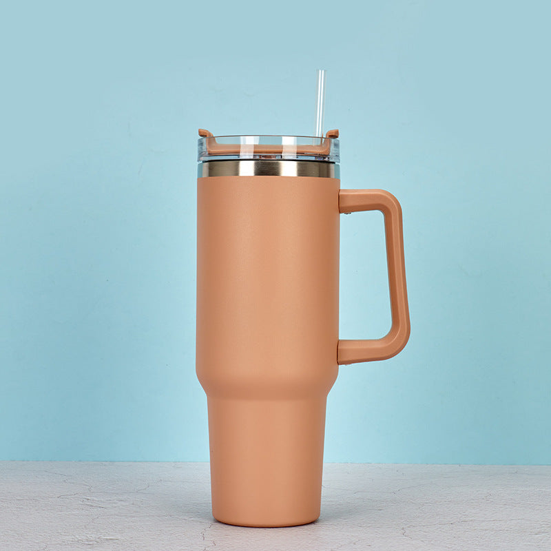 40oz Straw Coffee Insulation Cup With Handle