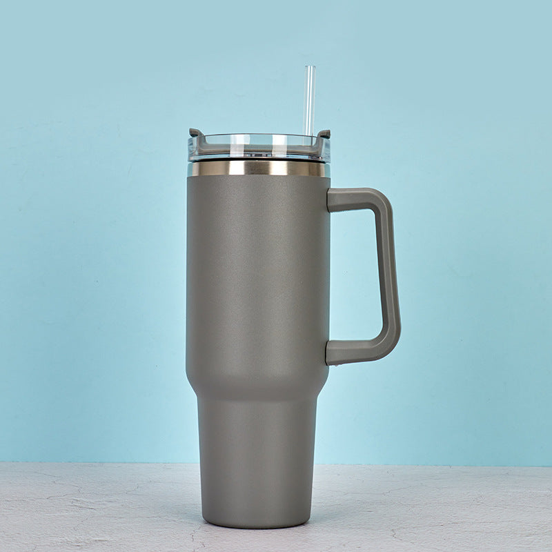 40oz Straw Coffee Insulation Cup With Handle