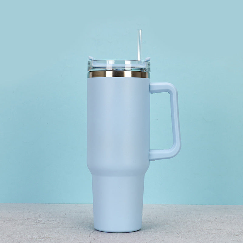 40oz Straw Coffee Insulation Cup With Handle